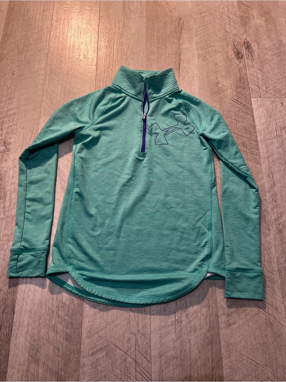 Under Armour Aqua Green Half-Zip Performance Top YLG